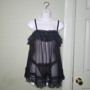 Victoria's Secret Black Cami Panty set sz Small